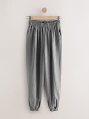 Charcoal Grey Soft Touch Cuffed Balloon Leg Trousers - Image 6 of 8