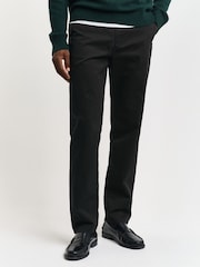 GANT Black Slim Fit Twill Trousers - Image 1 of 4