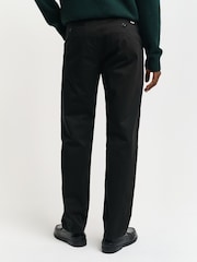 GANT Black Slim Fit Twill Trousers - Image 2 of 4