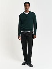 GANT Black Slim Fit Twill Trousers - Image 3 of 4
