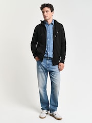 GANT Black Regular Shield Full Zip Hoodie - Image 3 of 5