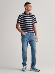GANT Mid Blue Wash Slim Fit 100% Cotton Jeans - Image 1 of 10