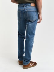 GANT Mid Blue Wash Slim Fit 100% Cotton Jeans - Image 2 of 10