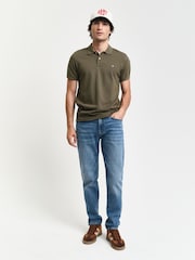 GANT Mid Blue Wash Slim Fit 100% Cotton Jeans - Image 4 of 10