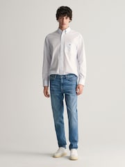 GANT Mid Blue Wash Slim Fit 100% Cotton Jeans - Image 6 of 10