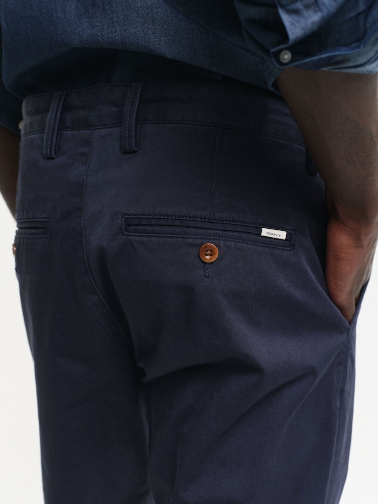 GANT Blue Twill Chino Trousers - Image 4 of 9