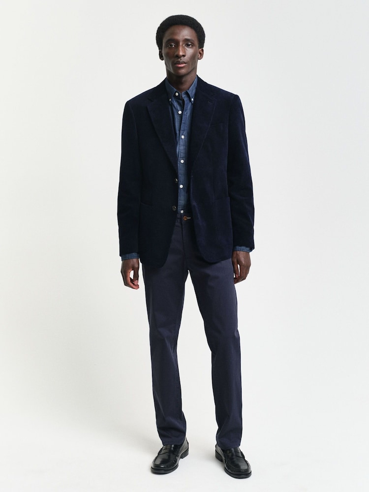 GANT Blue Twill Chino Trousers - Image 5 of 9