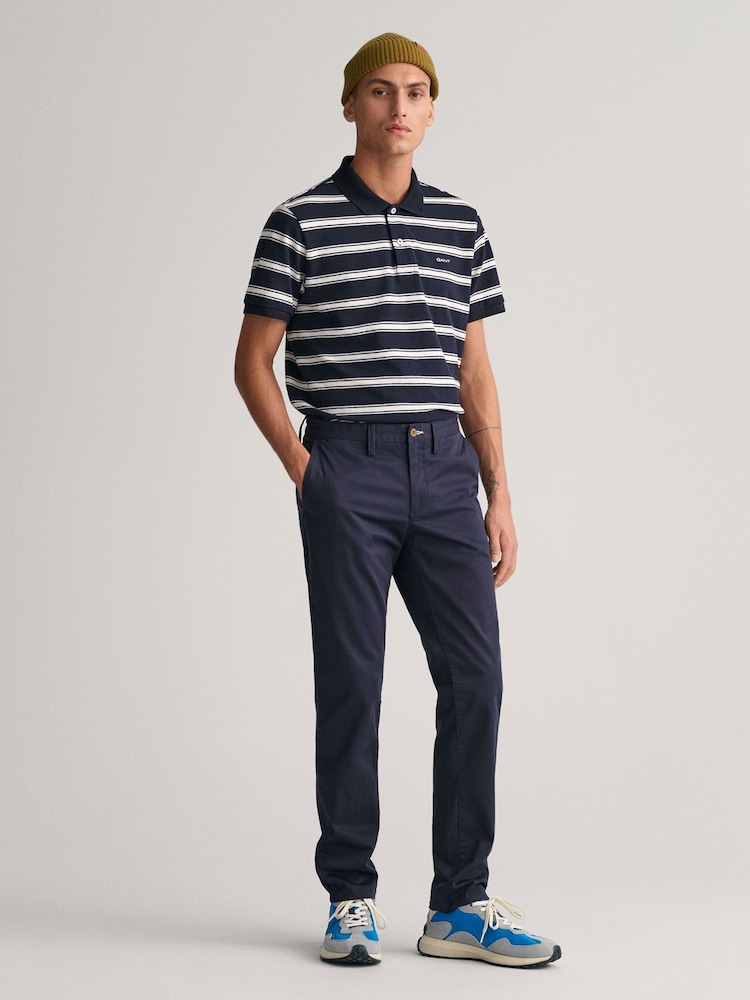 GANT Blue Twill Chino Trousers - Image 6 of 9
