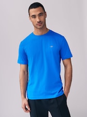 GANT Bright Blue Regular-Fit Shield 100% Cotton T-Shirt - Image 1 of 4
