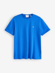 GANT Bright Blue Regular-Fit Shield 100% Cotton T-Shirt - Image 4 of 4