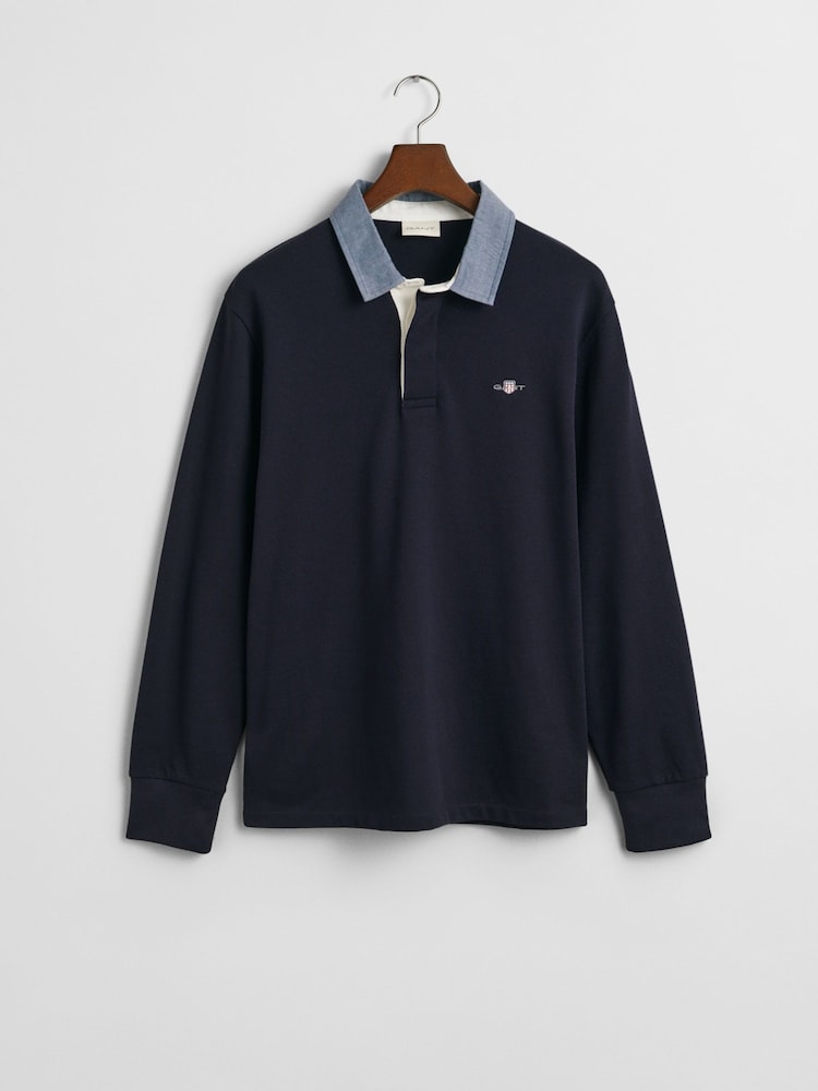 GANT Blue 100% Cotton Rugby Shirt - Image 4 of 4
