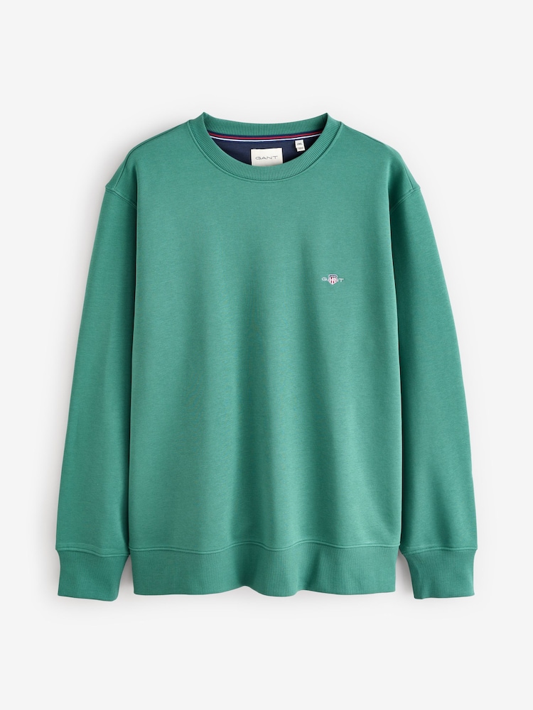 GANT Green Green Regular-Fit Shield Crew Neck Sweatshirt - Image 1 of 1
