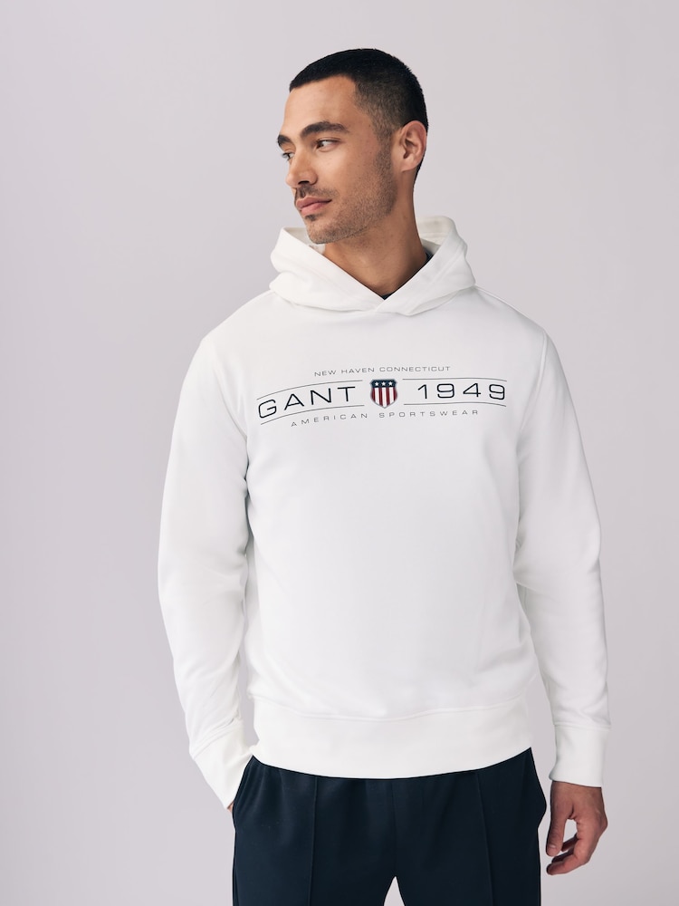Cream - GANT Graphic Hoodie - Image 1 of 5