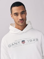 Cream - GANT Graphic Hoodie - Image 3 of 5