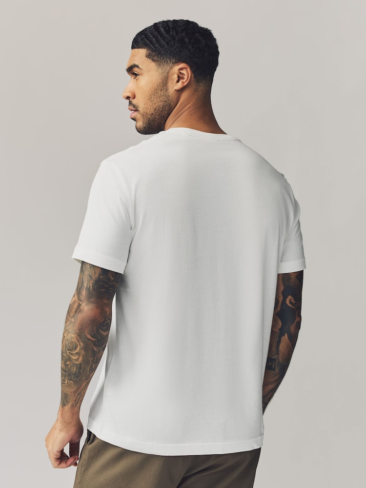 GANT Cream Short Sleeve 100% Cotton T-Shirt - Image 2 of 5