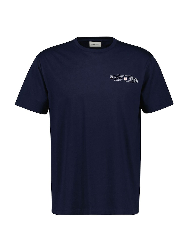 GANT Blue Short Sleeve 100% Cotton T-Shirt - Image 4 of 5