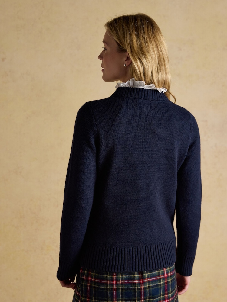 Joules Noelle Horse Embroidered Festive Knitted Jumper - Image 2 of 7