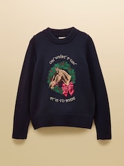 Joules Noelle Horse Embroidered Festive Knitted Jumper - Image 7 of 7