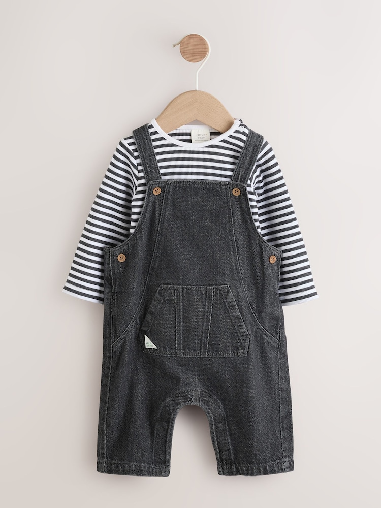 Gris antracita - Conjunto de peto de denim y bodi de bebé (0meses -2años) - Imagen 1 de 9 Gris antracita - Conjunto de peto de denim y bodi de bebé (0meses -2años) - Imagen 1 de 9