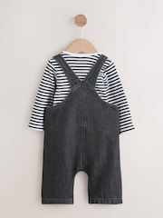 Gris antracita - Conjunto de peto de denim y bodi de bebé (0meses -2años) - Imagen 3 de 9