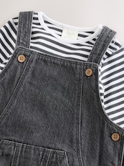 Gris antracita - Conjunto de peto de denim y bodi de bebé (0meses -2años) - Imagen 5 de 9