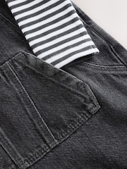 Gris antracita - Conjunto de peto de denim y bodi de bebé (0meses -2años) - Imagen 7 de 9