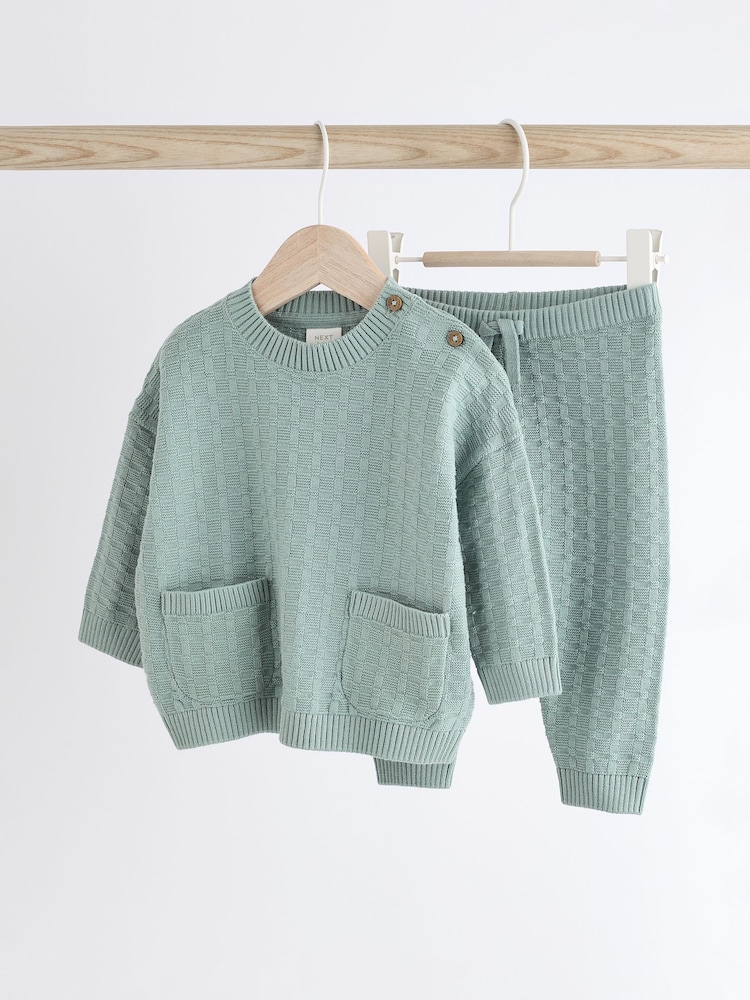 Mineral Baby Textured Knitted 100% Cotton Jumper and Leggings Set (0mths-3yrs) - Image 1 of 15 Mineral Baby Textured Knitted 100% Cotton Jumper and Leggings Set (0mths-3yrs) - Image 1 of 15