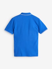 GANT Blue Tipped Collar Pique 100% Cotton Polo Shirt - Image 5 of 7