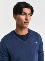 GANT Dark Blue Twill Chino Trousers - Image 4 of 8