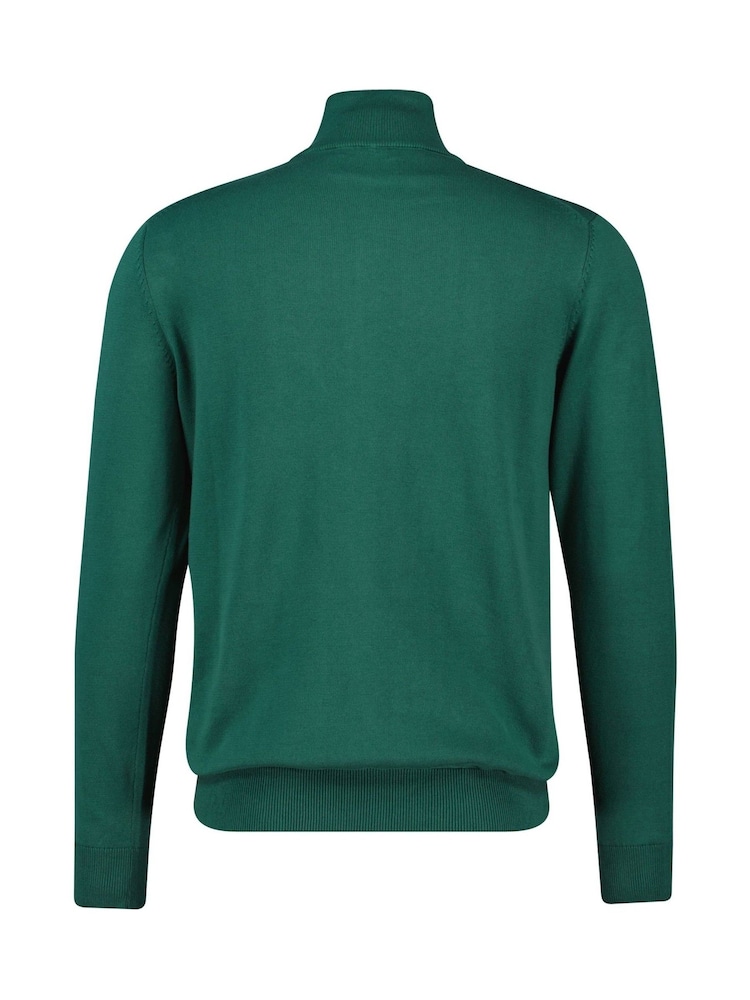 GANT Green Classic Half Zip 100% Cotton Jumper - Image 5 of 5