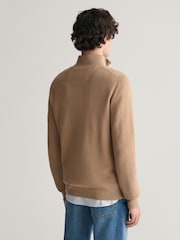 GANT Khaki Green Classic Half Zip 100% Cotton  Jumper - Image 2 of 5