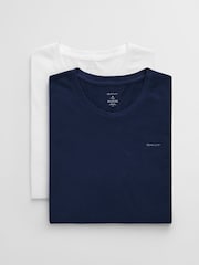 GANT White/Blue Regular-Fit T-Shirts 2 Pack - Image 1 of 4