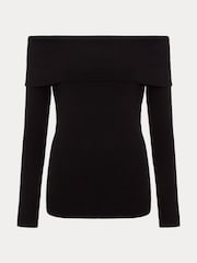 Phase Eight Black Nya Fine Knit Bardot Top - Image 2 of 3