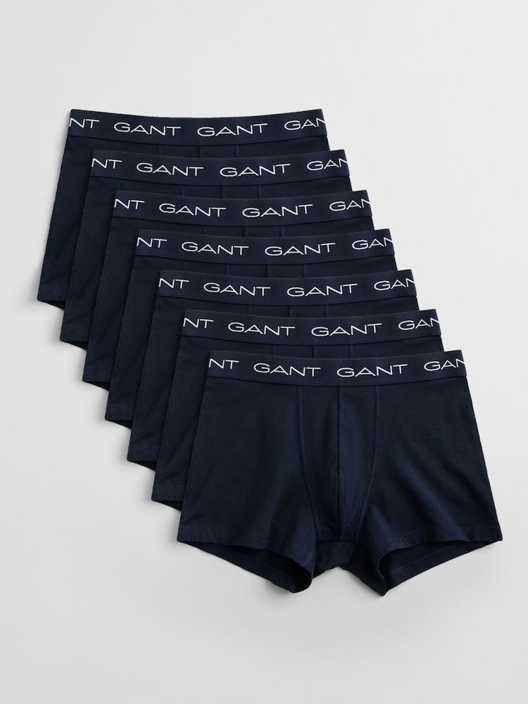 GANT Blue Cotton Stretch 7 Pack Boxers - Image 1 of 4