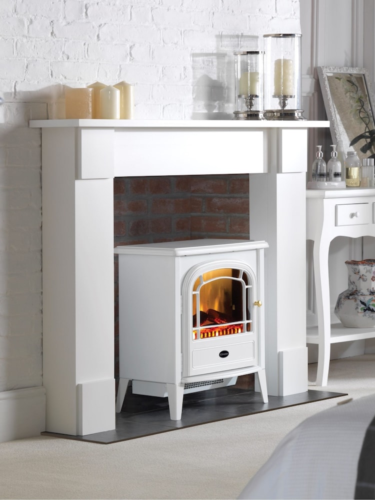 Dimplex White Courchevel Optiflame Free Standing Electric Stove - Image 1 of 5