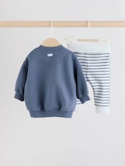 Blue Stripe Baby Jersey Jacket, Bodysuit and Leggings 3 Piece Set (0mths-2yrs) - Image 7 of 16