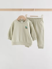 Sage Green Tractor Baby Sweatshirt and Joggers Set (0mths-2yrs) - Image 1 of 16