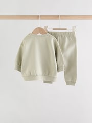 Sage Green Tractor Baby Sweatshirt and Joggers Set (0mths-2yrs) - Image 2 of 16