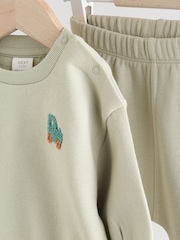 Sage Green Tractor Baby Sweatshirt and Joggers Set (0mths-2yrs) - Image 7 of 16