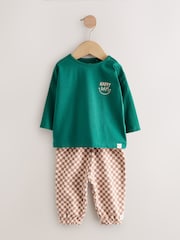 Green/Orange Checkerboard Baby Top and Trousers Set (0mths-2yrs) - Image 1 of 4
