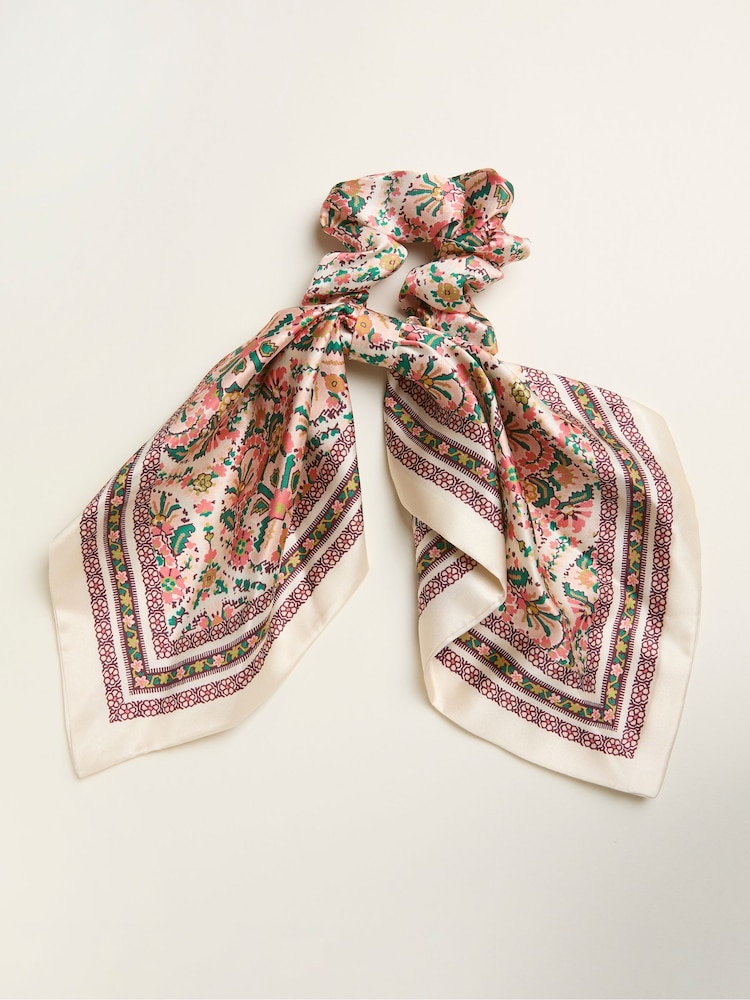 FatFace Chalk White Ornate Paisley Hair Tie - Image 1 of 2