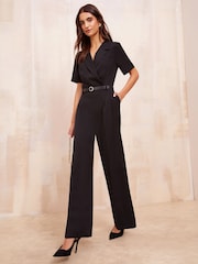 Friends Like These Black Revere Collar Jumpsuit - Image 4 of 4