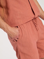 South Beach Rust Marl 100% Cotton Shorts - Image 2 of 5