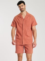 South Beach Rust Marl 100% Cotton Shorts - Image 3 of 5