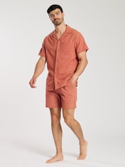 South Beach Rust Marl 100% Cotton Shorts - Image 4 of 5