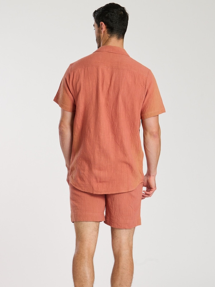 South Beach Rust Marl 100% Cotton Shorts - Image 5 of 5