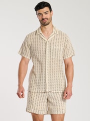 South Beach Crochet Stripe 100% Cotton Shorts - Imagen 1 de 4