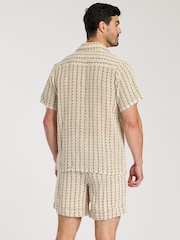 South Beach Crochet Stripe 100% Cotton Shorts - Imagen 2 de 4