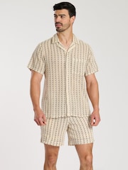 South Beach Crochet Stripe 100% Cotton Shorts - Imagen 3 de 4