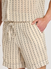 South Beach Crochet Stripe 100% Cotton Shorts - Imagen 4 de 4